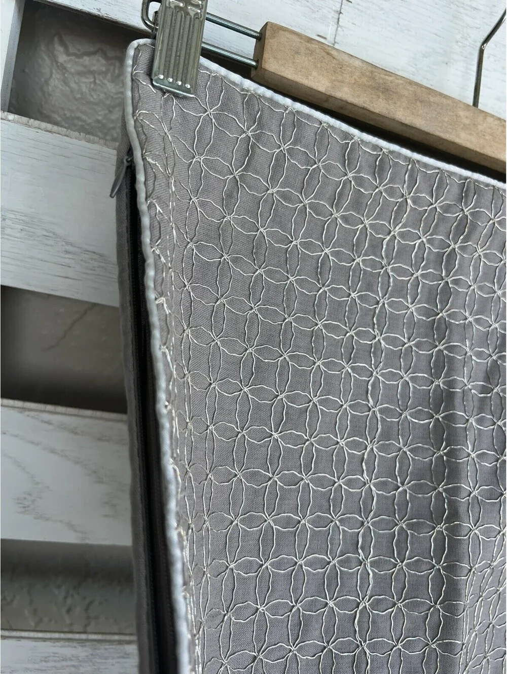 Calvin Klein Furniture Gray Silver Metallic Circle 14x20 Pillow Case